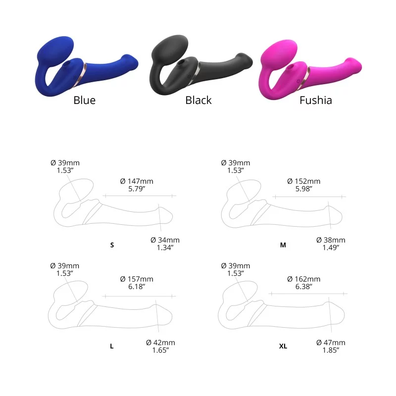 STRAP-ON PLIABLE MULTI ORGASME - XL - BLEU NUIT