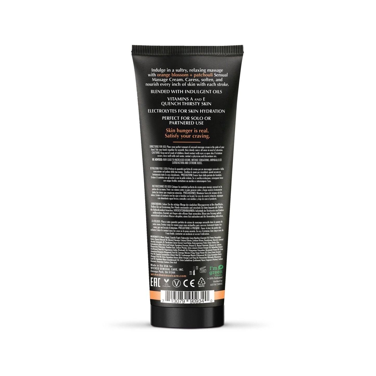 Orange Blossom + Patchouli Massage Cream - 4oz