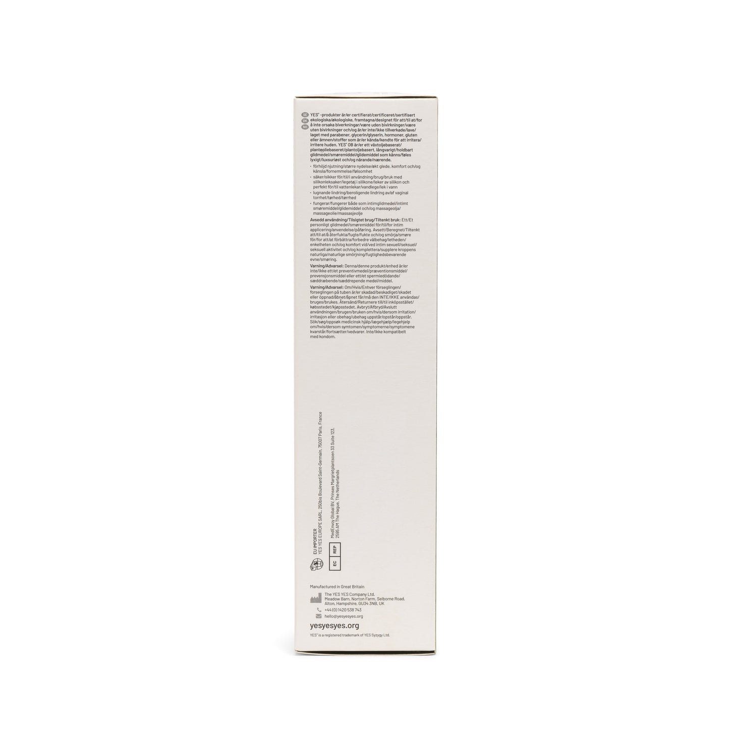 YES OB Oil-Based Organic Lubricant 140ml