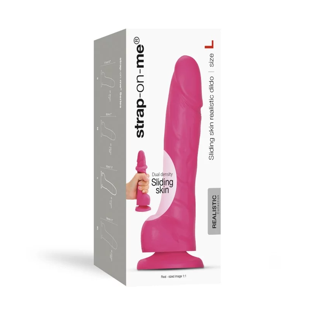 DILDO RÉALISTE À PEAU COULISSANTE FUCHSIA - L