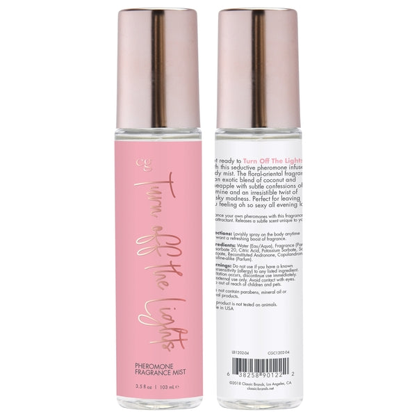 TURN OFF THE LIGHTS Fragrance Body Mist with Pheromones - Floral, Oriental - 103mL