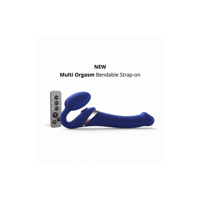 STRAP-ON PLIABLE MULTI ORGASME - M - BLEU NUIT