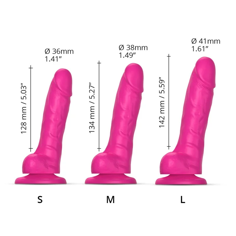 DILDO RÉALISTE À PEAU COULISSANTE FUCHSIA M