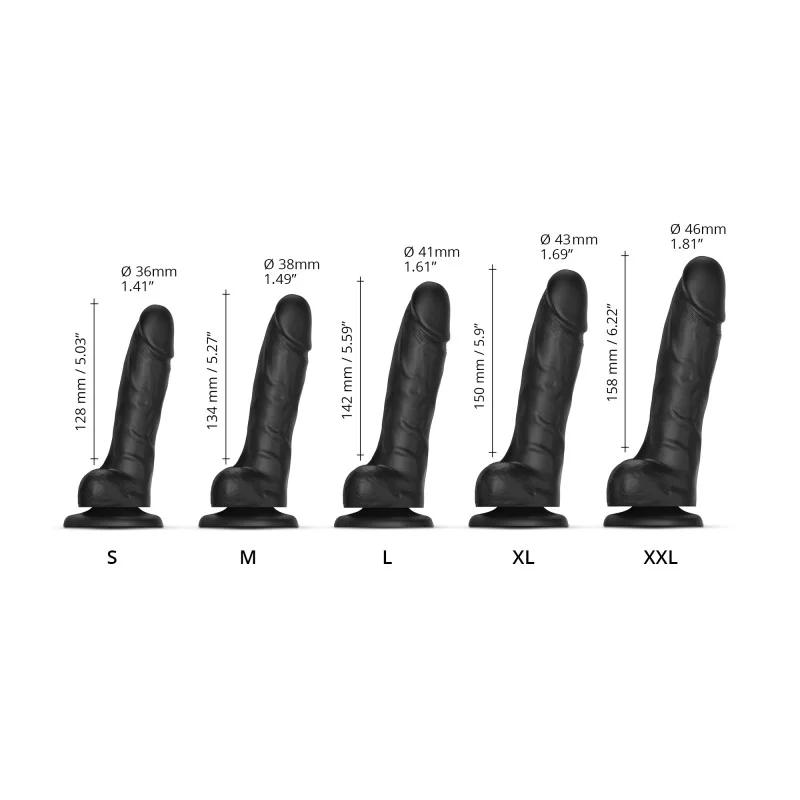 DILDO RÉALISTE À PEAU COULISSANTE NOIR L