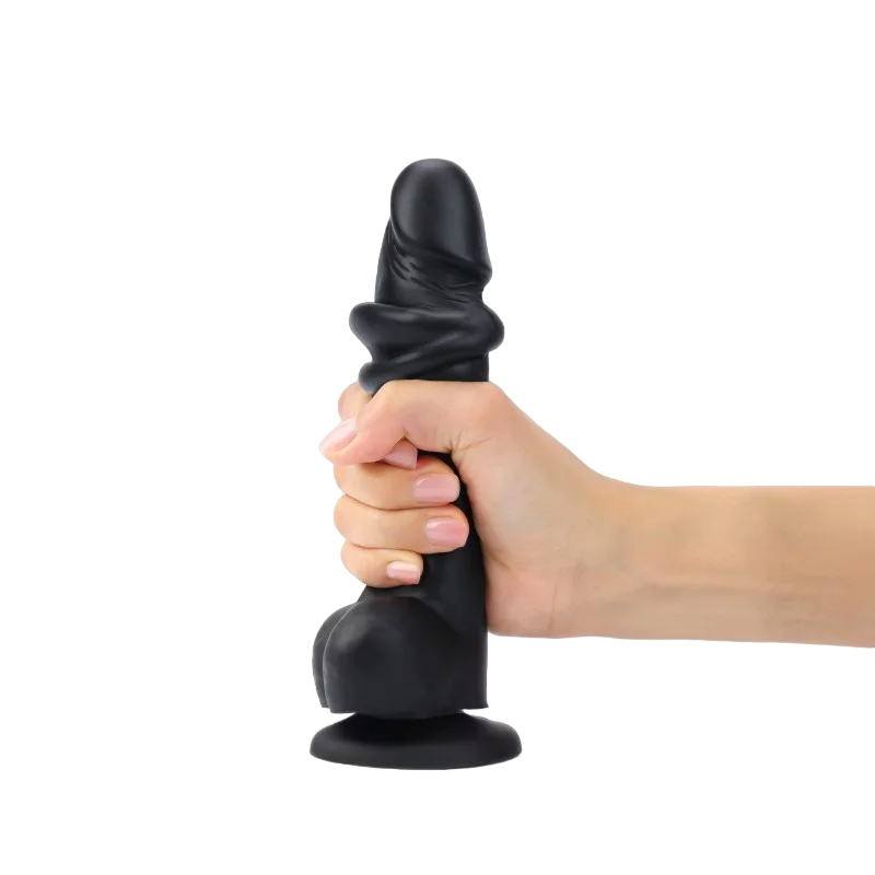 DILDO RÉALISTE À PEAU COULISSANTE NOIR XXL