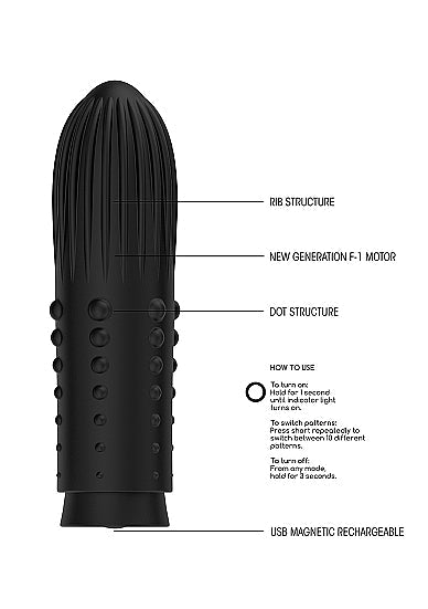 Vibromasseur Bullet rechargeable Turbo Elegance Lush Noir